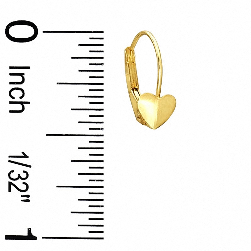 Child's 10K Gold Heart-Shaped Leverback Earrings
