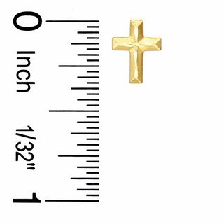 Child's 14K Gold Diamond-Cut Cross Stud Earrings