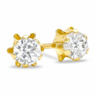 Child's 3mm Cubic Zirconia Stud Earrings in 10K Gold