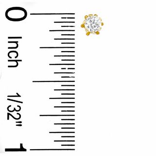 Child's 3mm Cubic Zirconia Stud Earrings in 10K Gold