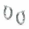 10mm Shiny Twist Hoop Earrings in 10K White Gold