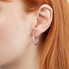 Thumbnail Image 3 of 10K White Gold 22mm Diamond-Cut Tube Hoop Earrings