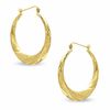 10K Gold Diamond-Cut Hoop Earrings