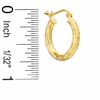 10K Gold 17mm Diamond-Cut Tube Hoop Earrings