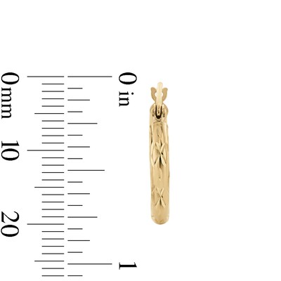 10K Gold 17mm Diamond-Cut Tube Hoop Earrings