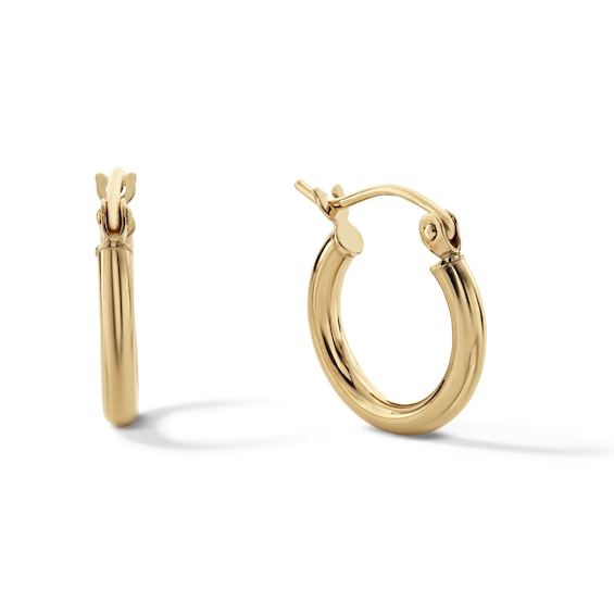 10K Tube Hollow Gold Hoops