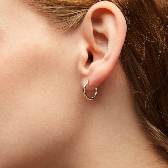 10K Tube Hollow Gold Hoops