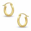 Thumbnail Image 0 of 13mm Diamond-Cut Hoop Earrings in 10K Gold