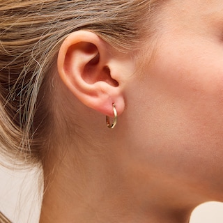 13mm Diamond-Cut Hoop Earrings in 10K Gold