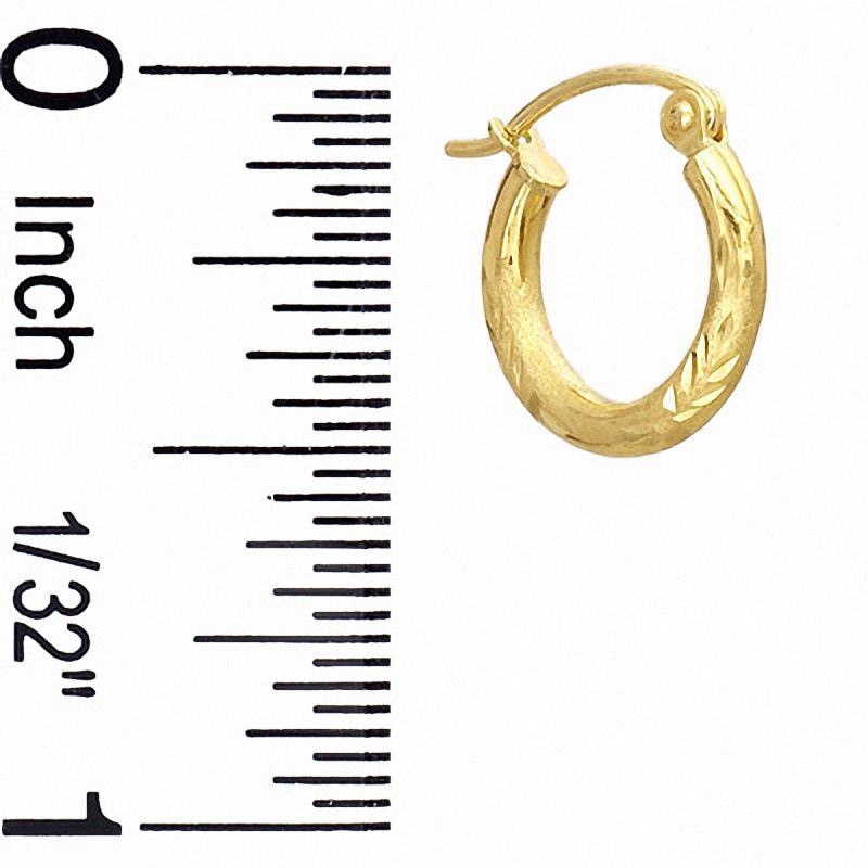 13mm Diamond-Cut Hoop Earrings in 10K Gold