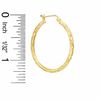 Thumbnail Image 1 of 10K Gold 32mm Diamond-Cut Tube Hoop Earrings