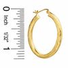 10K Gold 29.5mm Diamond-Cut Tube Hoop Earrings