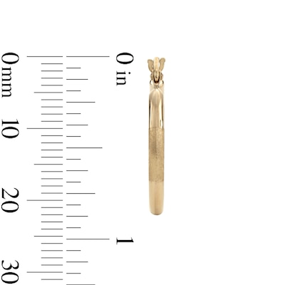 10K Gold 22mm Diamond-Cut Tube Hoop Earrings
