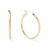 Thumbnail Image 0 of 10K Gold 27mm Diamond-Cut Tube Hoop Earrings