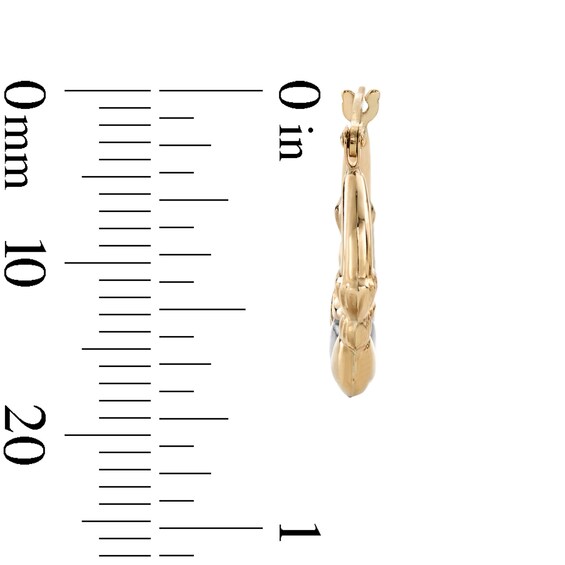 Claddagh Hoop Earrings in 10K Two-Tone Gold