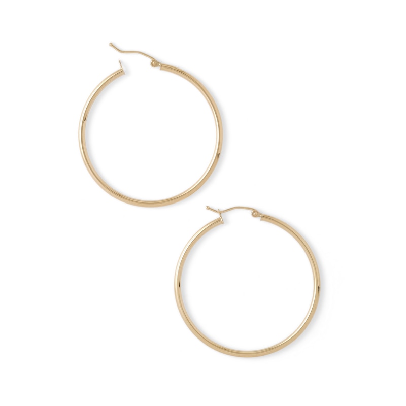 10K Tube Hollow Gold Hoops