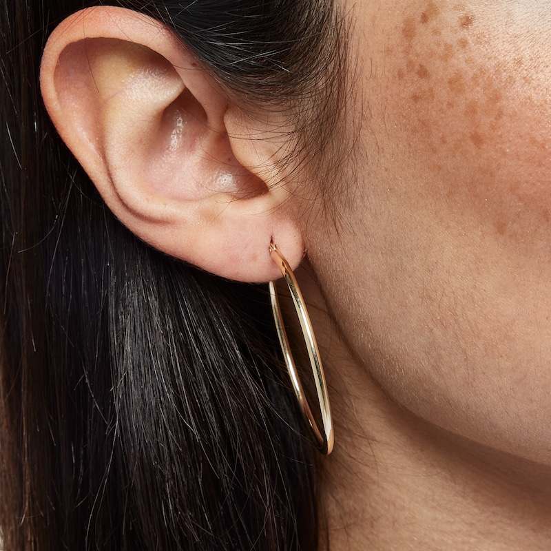 60.0mm Continuous Tube Hoop Earrings in 10K Gold