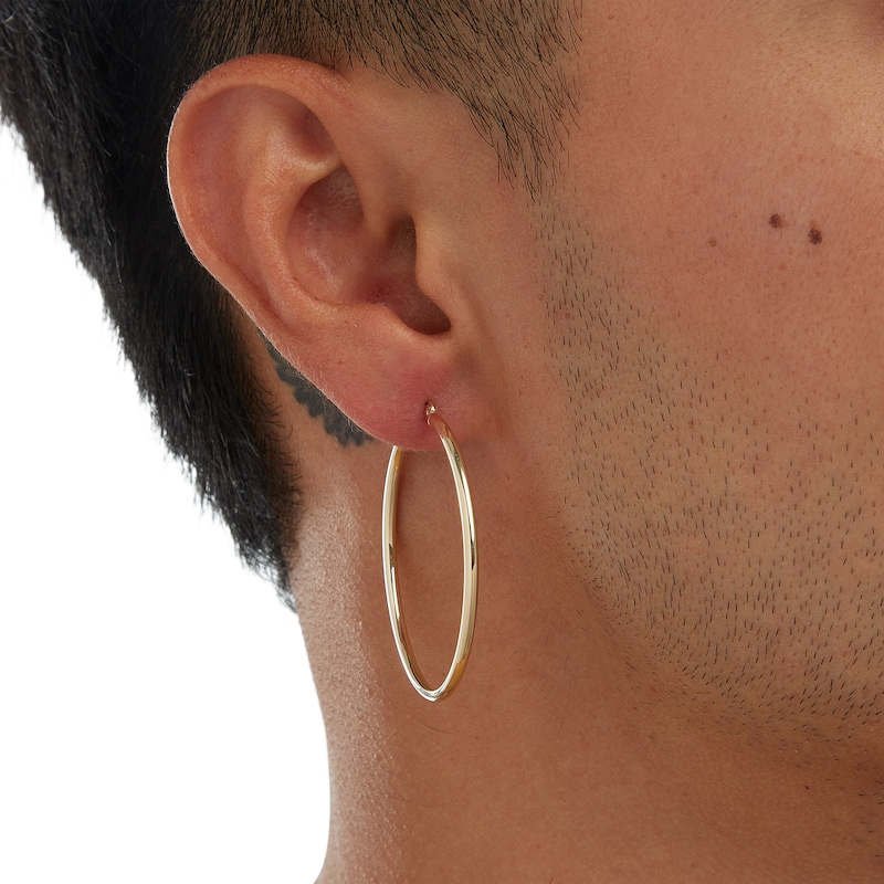 10K Tube Hollow Gold Hoops