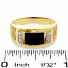 Thumbnail Image 3 of Barrel-Cut Lab-Created Onyx Ring in 10K Gold with Diamond Accents