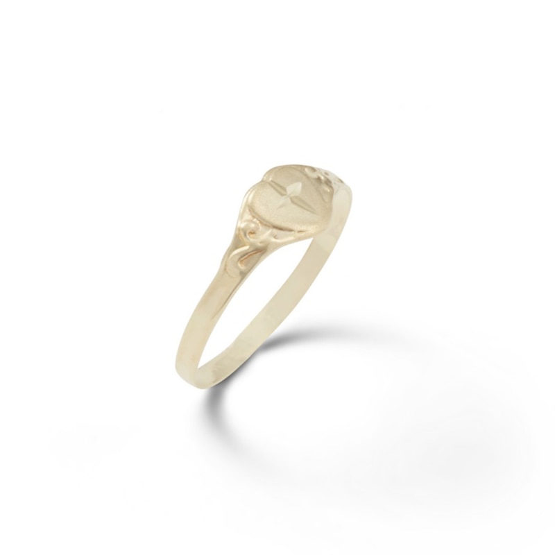 Child's Heart with Cross Ring in 10K Gold - Size 1