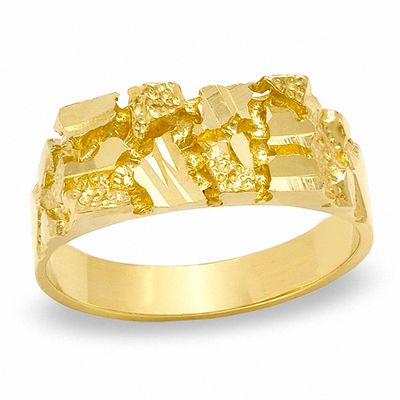 Child's Diamond-Cut Nugget Ring in 10K Gold - Size 3