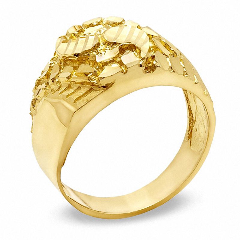 Diamond-Cut Nugget Ring in 10K Gold - Size 10.5