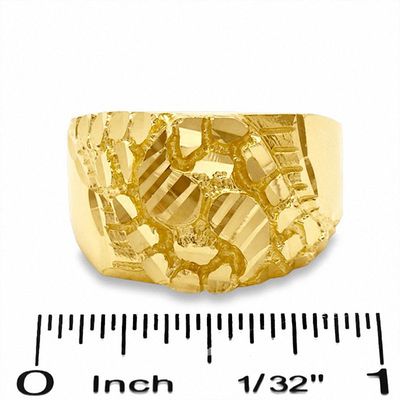 Main Image 3 of Diamond-Cut Nugget Ring in 10K Gold - Size 10.5