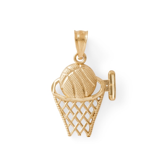 Basketball Hoop Charm in 10K Gold