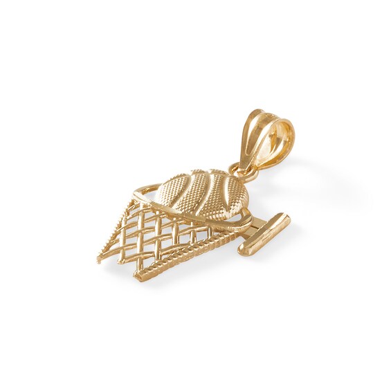 Basketball Hoop Charm in 10K Gold