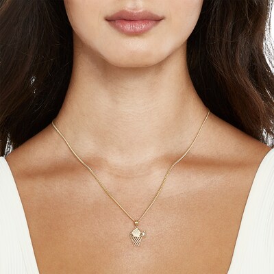 Basketball Hoop Charm in 10K Gold