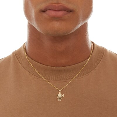 Basketball Hoop Charm in 10K Gold