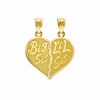 Thumbnail Image 1 of Child's Breakable Big/Lil Sis Heart Charm in 10K Gold