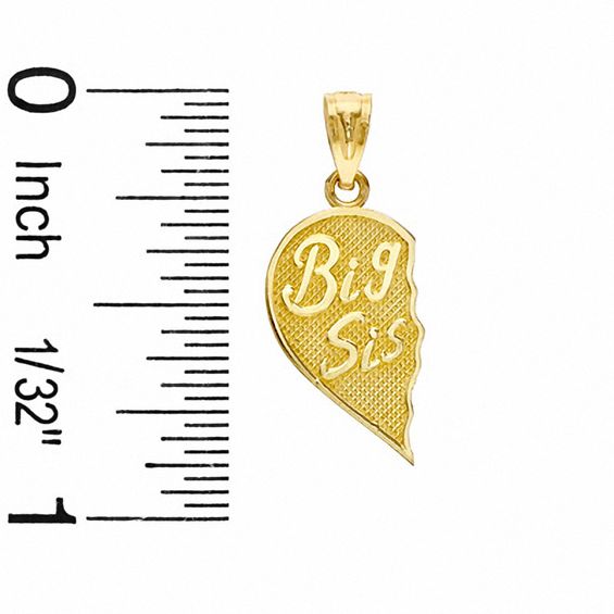 Child's Breakable Big/Lil Sis Heart Charm in 10K Gold