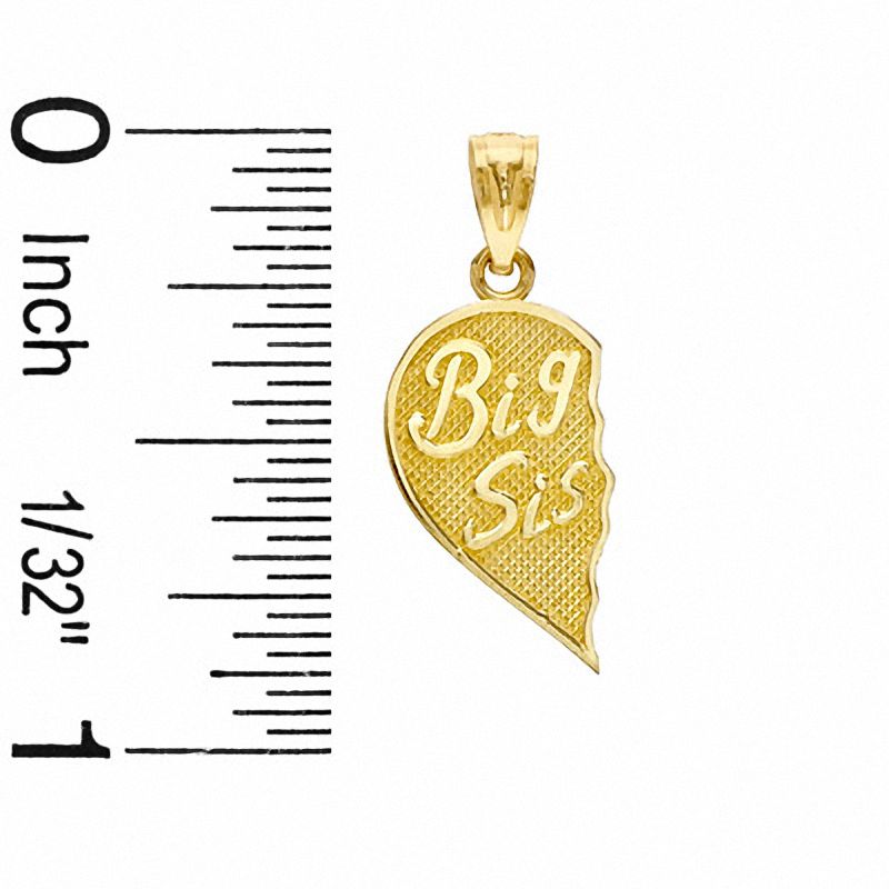 Main Image 2 of Child's Breakable Big/Lil Sis Heart Charm in 10K Gold