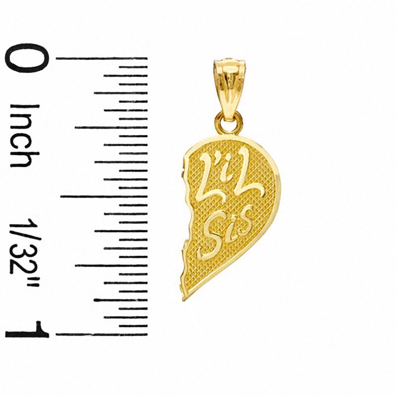 Main Image 3 of Child's Breakable Big/Lil Sis Heart Charm in 10K Gold