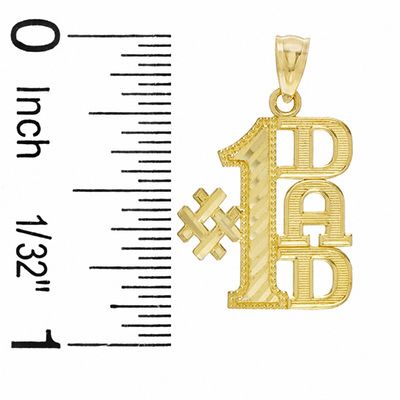 #1 DAD Vertical Charm in 10K Gold
