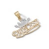 Thumbnail Image 3 of Textured Princess with Crown Two-Tone Necklace Charm in 10K Gold