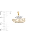 Thumbnail Image 4 of Textured Princess with Crown Two-Tone Necklace Charm in 10K Gold
