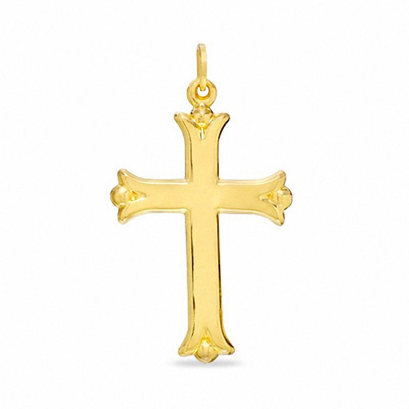 Main Image 1 of Polished Plain Flare Cross in 14K Gold