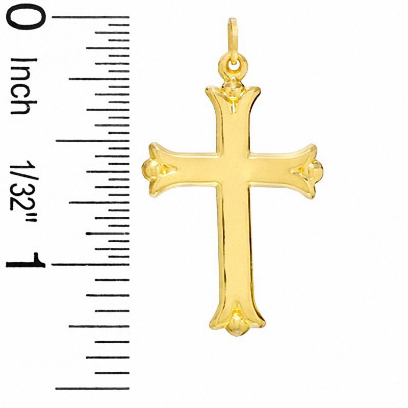 Polished Plain Flare Cross in 14K Gold