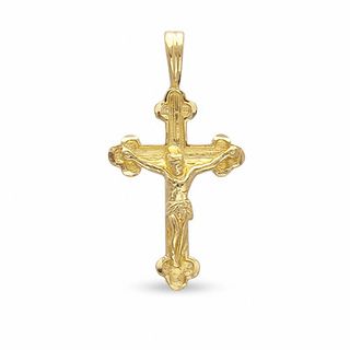 Etched Crucifix Charm in 10K Gold
