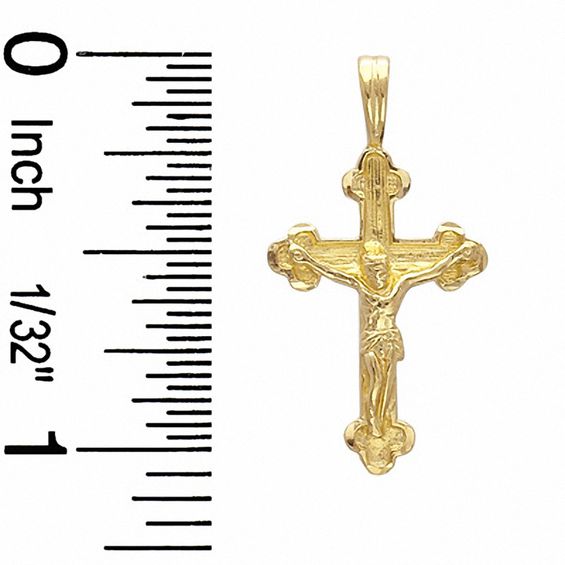 Etched Crucifix Charm in 10K Gold