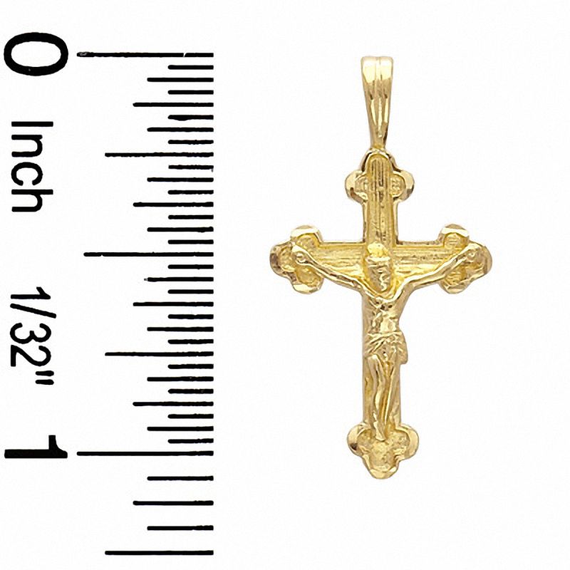 Main Image 2 of Etched Crucifix Charm in 10K Gold