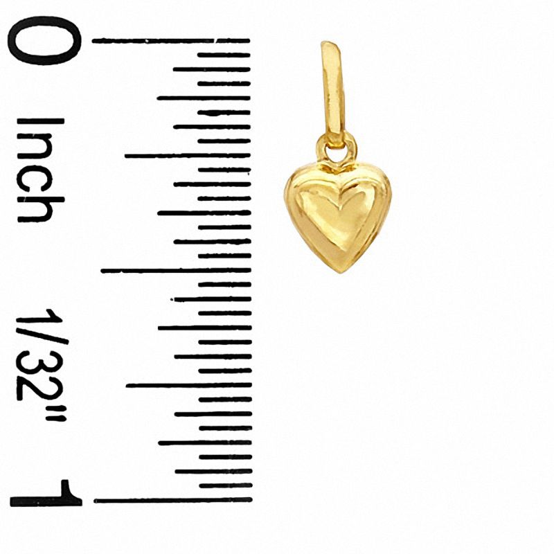 Small Puffy Heart Charm in 10K Gold