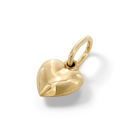 Small Puffy Heart Charm in 10K Gold