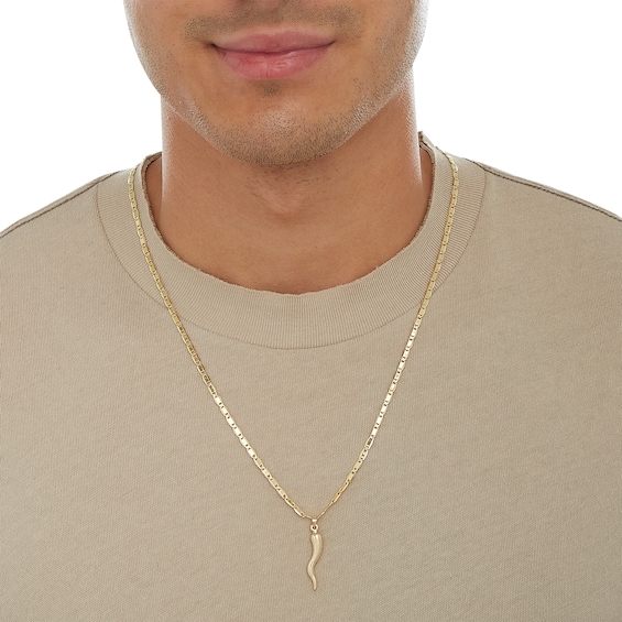 Large Italian Horn Charm in 10K Gold