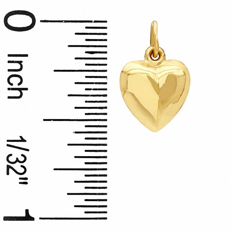 Small Puff Heart Charm in 10K Gold