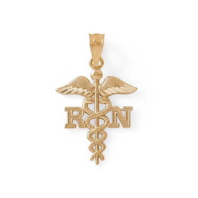 Registered Nurse Symbol Charm in 10K Gold