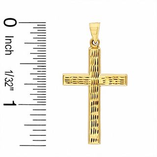 Diamond-Cut Cross Charm in 10K Gold