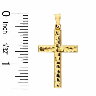 Diamond-Cut Cross Charm in 10K Gold